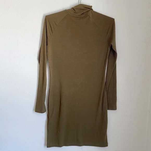 slim fit dress slacks Vero Dress In Olive Green Doppio Satin main image 1